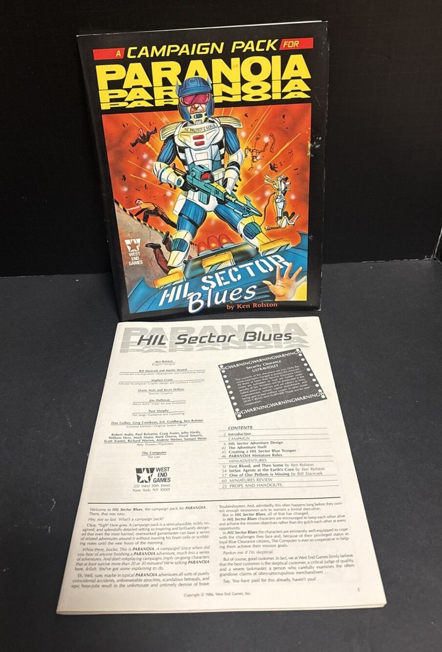 Paranoia Hil Sector Blues Campaign Pack West End Games 1986 Complete 80109